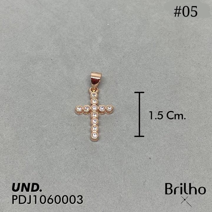 CDJ0005 DIJE CRUZ ORO ROSA