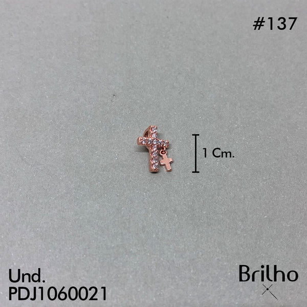 CDJ0137 DIJE CRUZ MINI ORO ROSA