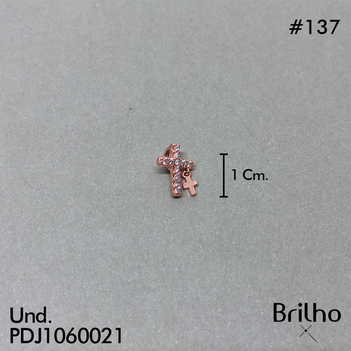 CDJ0137 DIJE CRUZ MINI ORO ROSA