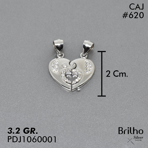 CDJ0620 DIJE CORAZON PARTIDO CIRCONES