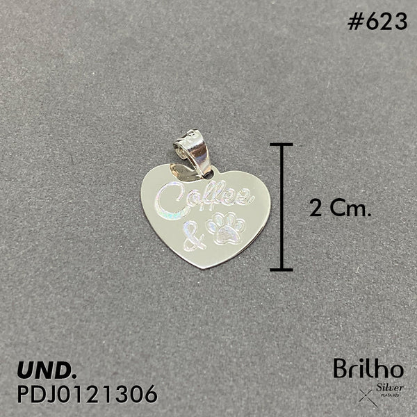 CDJ0623 DIJE CORAZON COFFE Y HUELLA DE MASCOTA