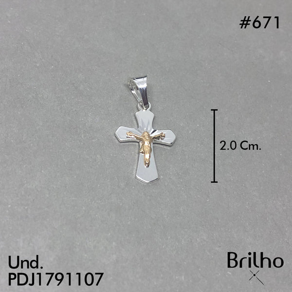 CDJ0671 DIJE CRISTO PEQUE„O ORO PLATA