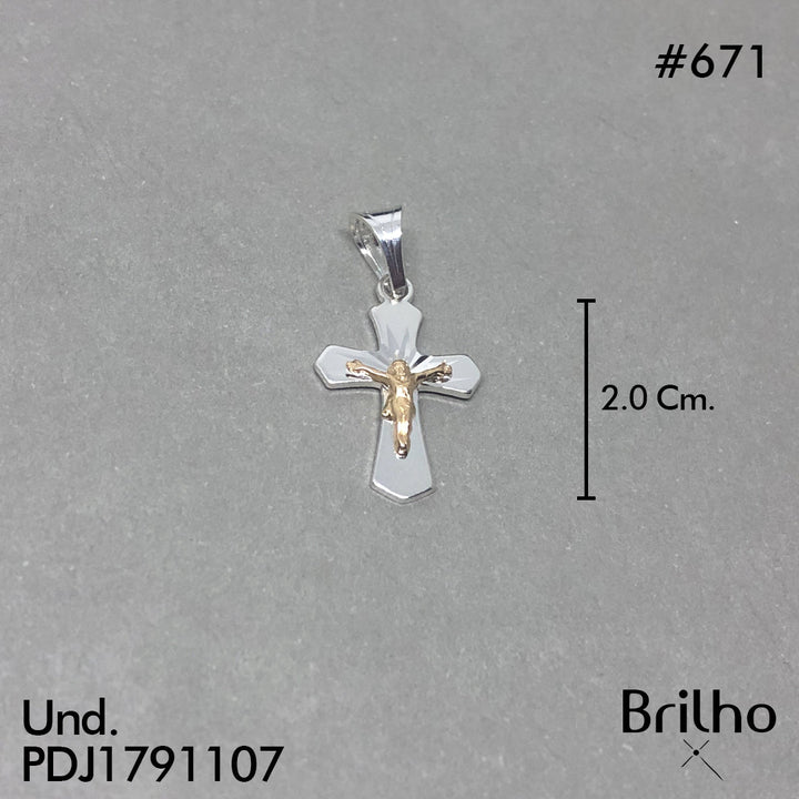 CDJ0671 DIJE CRISTO PEQUE„O ORO PLATA