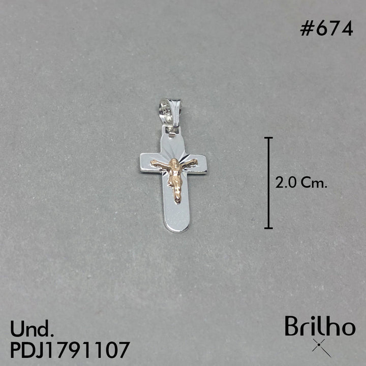 CDJ0674 DIJE CRISTO PEQUE„O ORO PLATA