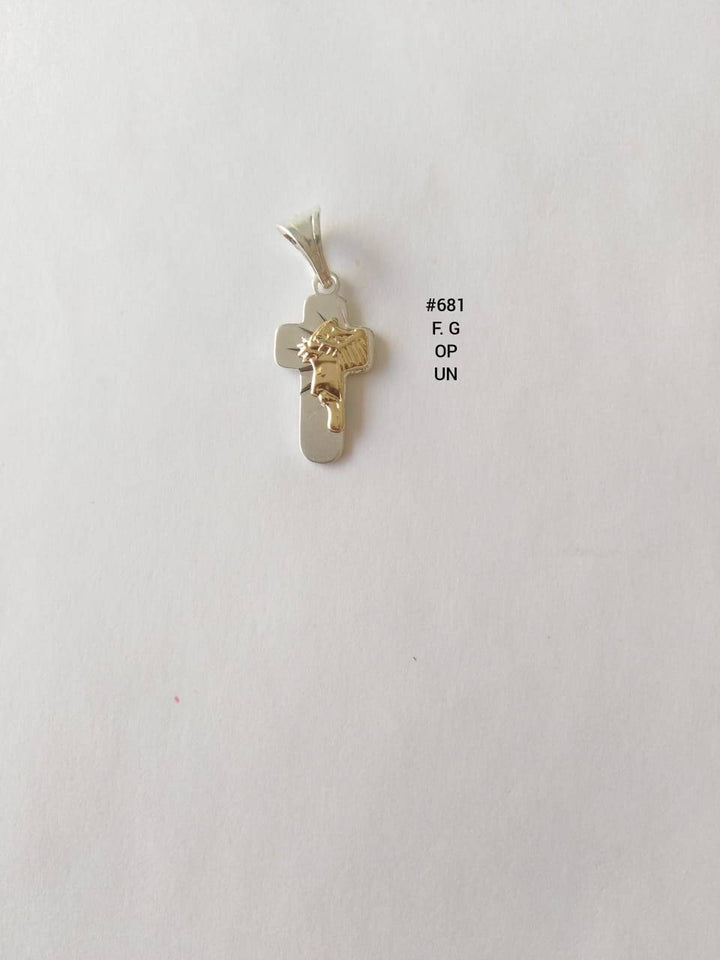 CDJ0681 DIJE CRISTO MINI ROSTRO JESUS ORO PLATA