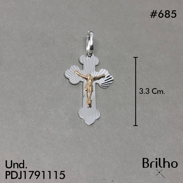 CDJ0685 DIJE CRISTO ORO PLATA