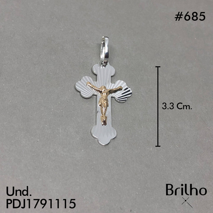 CDJ0685 DIJE CRISTO ORO PLATA