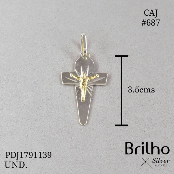 CDJ0687 DIJE CRISTO ORO PLATA