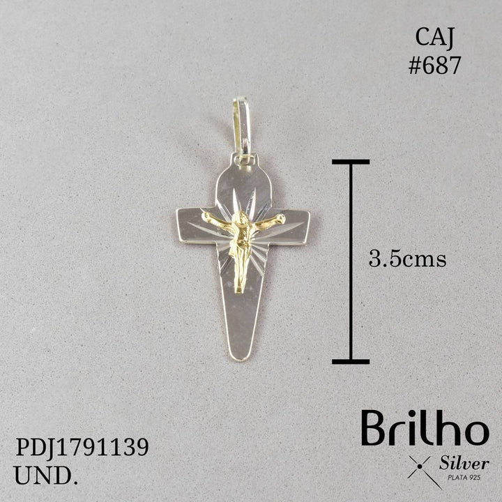 CDJ0687 DIJE CRISTO ORO PLATA