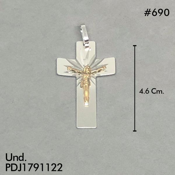 CDJ0690 DIJE CRISTO ORO PLATA