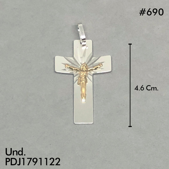 CDJ0690 DIJE CRISTO ORO PLATA