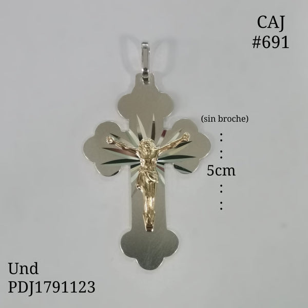 CDJ0691 DIJE CRISTO ORO PLATA