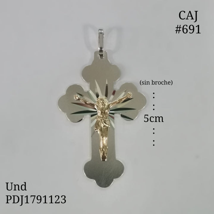 CDJ0691 DIJE CRISTO ORO PLATA