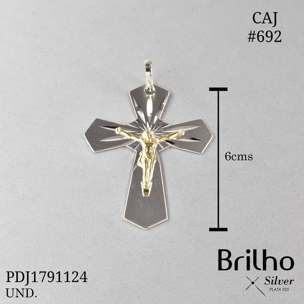 CDJ0692 DIJE CRISTO ORO PLATA