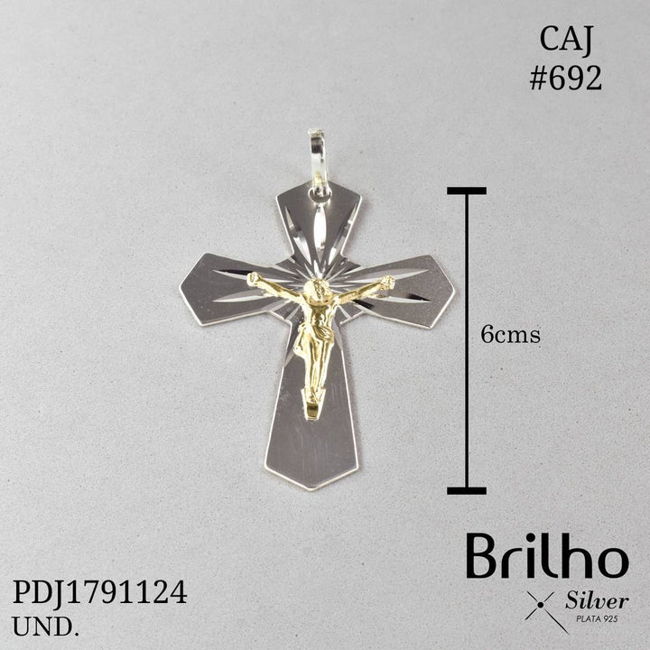 CDJ0692 DIJE CRISTO ORO PLATA