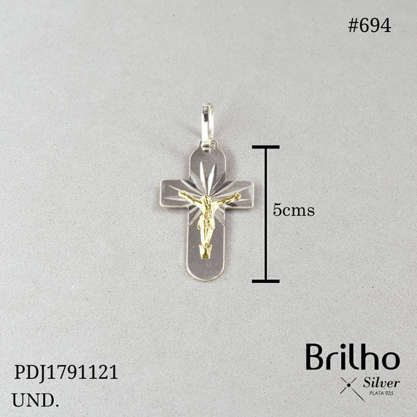 CDJ0694 DIJE CRISTO ORO PLATA