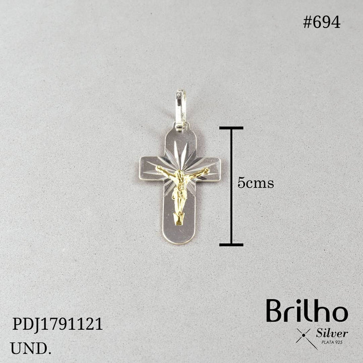 CDJ0694 DIJE CRISTO ORO PLATA