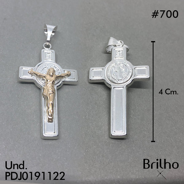 CDJ0700 DIJE CRISTO SAN BENITO ORO PLATA
