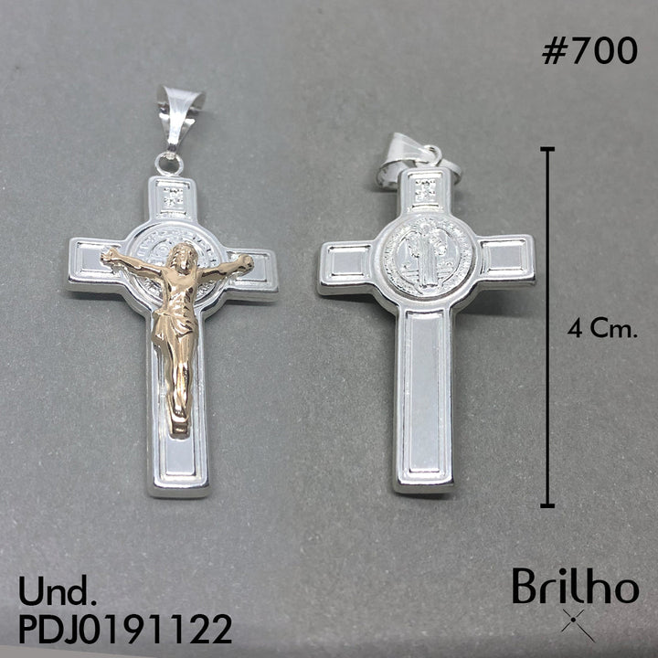 CDJ0700 DIJE CRISTO SAN BENITO ORO PLATA