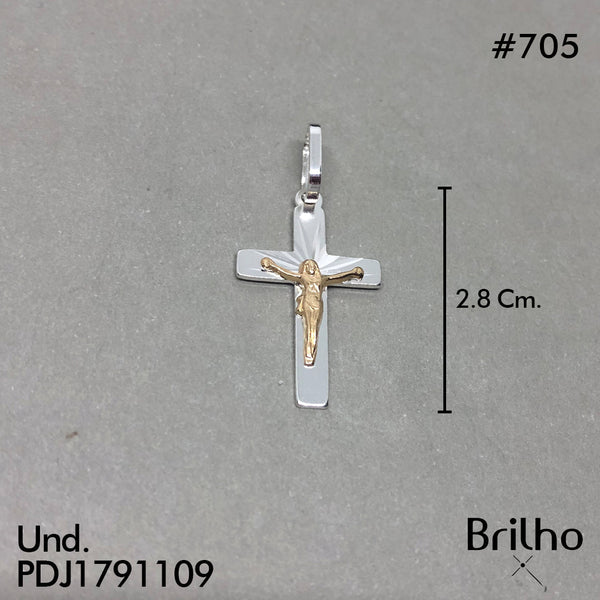 CDJ0705 DIJE CRISTO ORO PLATA