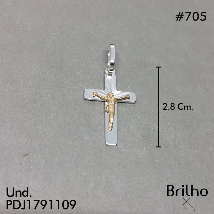 CDJ0705 DIJE CRISTO ORO PLATA