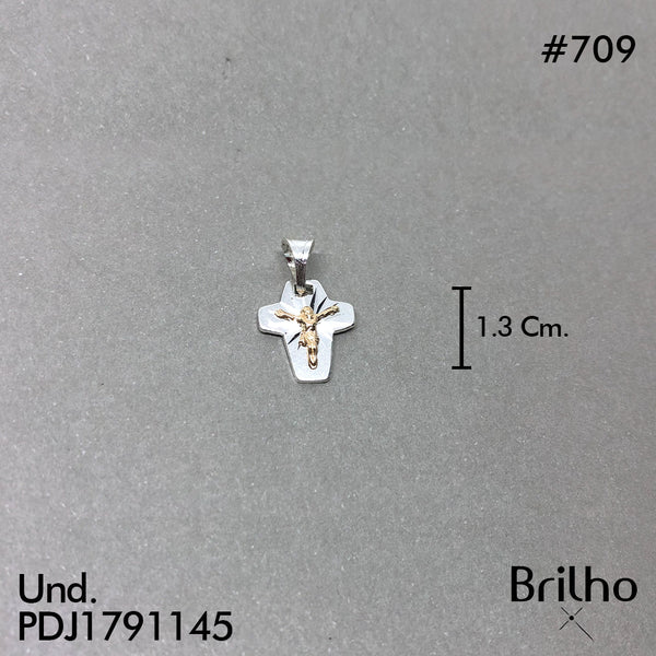 CDJ0709 DIJE CRISTO PEQUE„O ORO PLATA