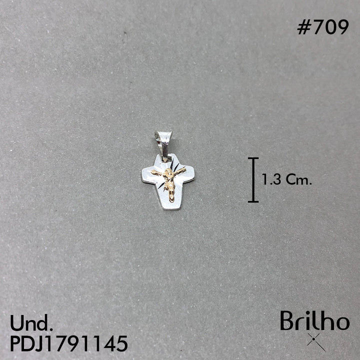 CDJ0709 DIJE CRISTO PEQUE„O ORO PLATA