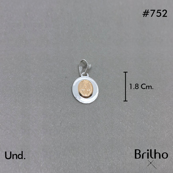 CDJ0752 DIJE VIRGEN MILAGROSA ORO PLATA