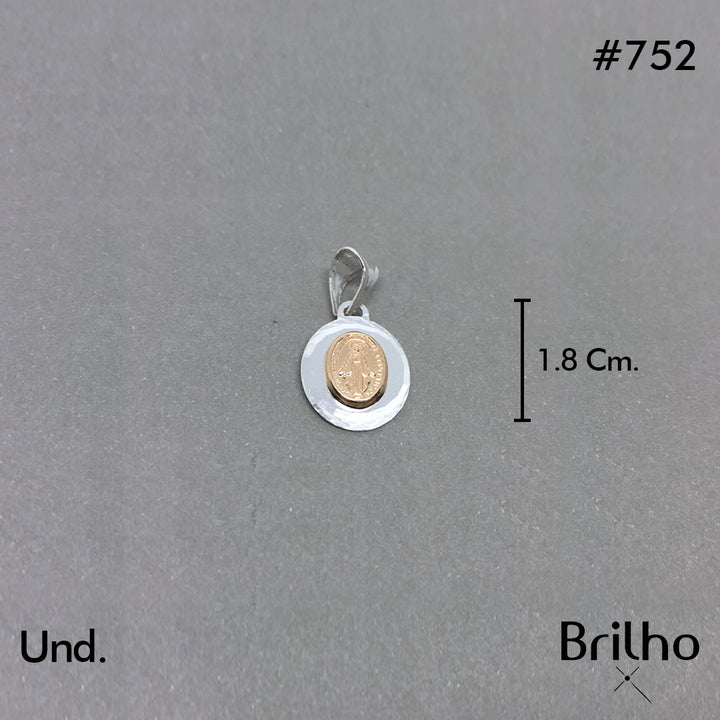 CDJ0752 DIJE VIRGEN MILAGROSA ORO PLATA