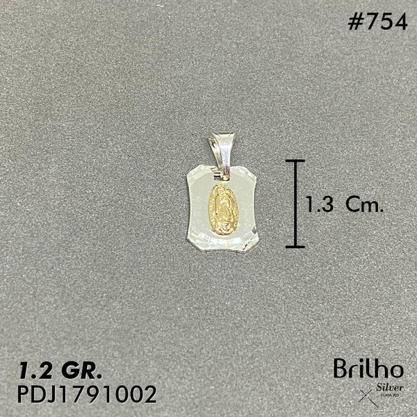 CDJ0754 DIJE VIRGEN GUADALUPE ORO PLATA