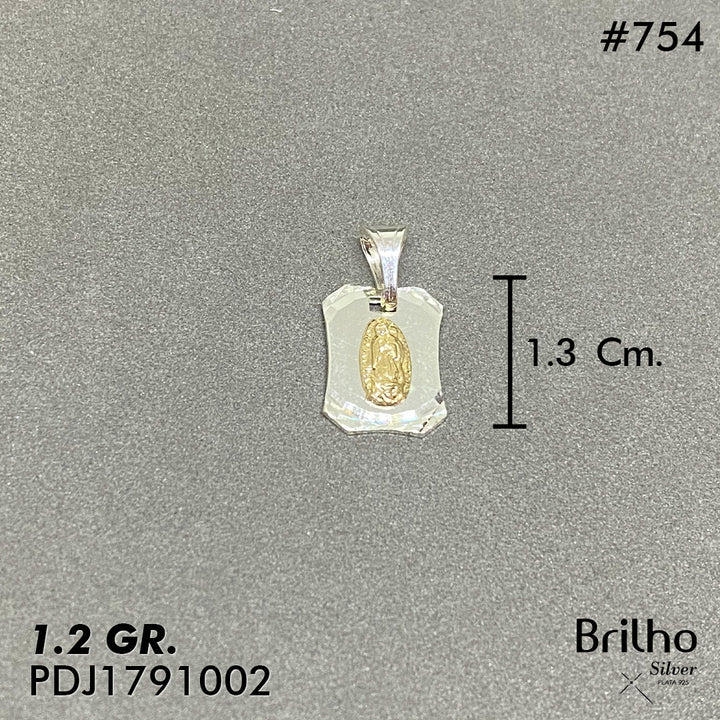 CDJ0754 DIJE VIRGEN GUADALUPE ORO PLATA