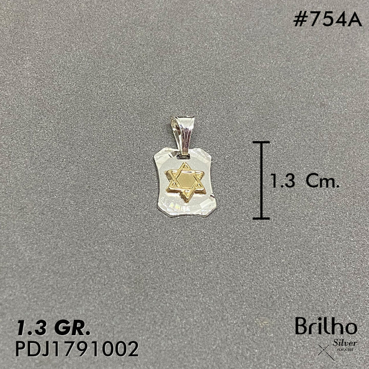CDJ0754A DIJE ESTRELLA DE DAVID ORO PLATA