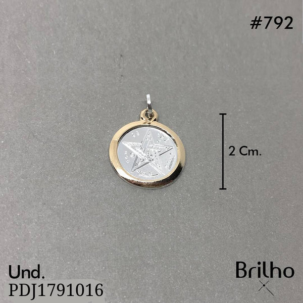 CDJ0792 DIJE PENTAGRAMA ORO PLATA