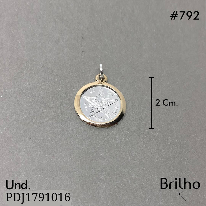 CDJ0792 DIJE PENTAGRAMA ORO PLATA