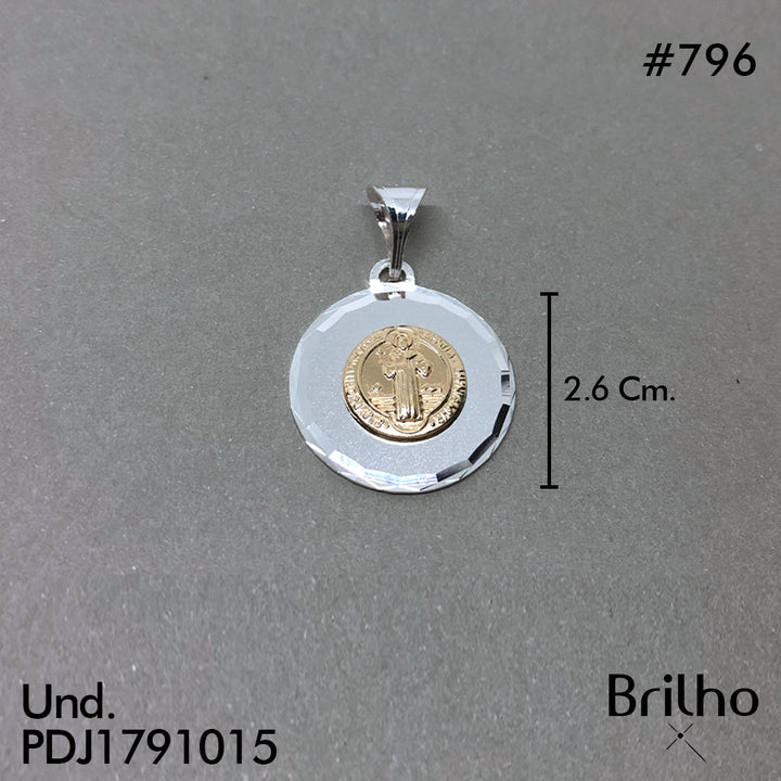 CDJ0796 DIJE SAN BENITO ORO PLATA