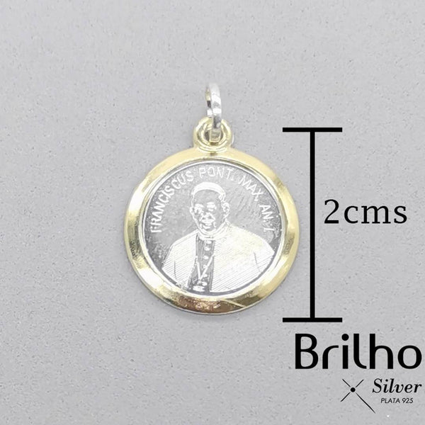 CDJ0812 DIJE PAPA FRANCISCO ORO PLATA