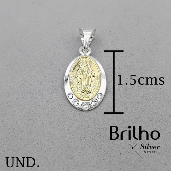 CDJ0821 DIJE VIRGEN MILAGROSA ORO PLATA