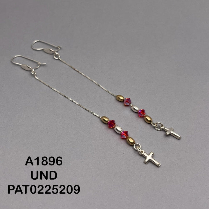 T12N123 ARETE VENECIANA SOSTIENE MURANO ARROCES ORO Y DIJE CRUZ