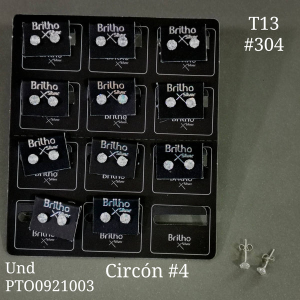 T13N304 TOPO CIRCON 4MM REDONDO X12