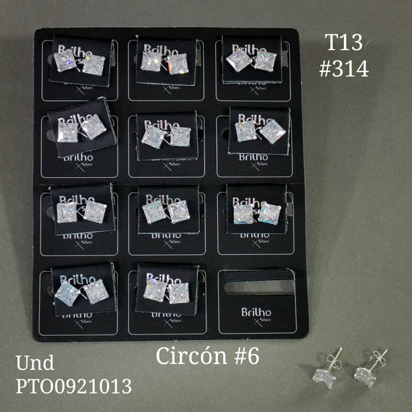 T13N314 TOPO CIRCON 6MM CUADRADO X12