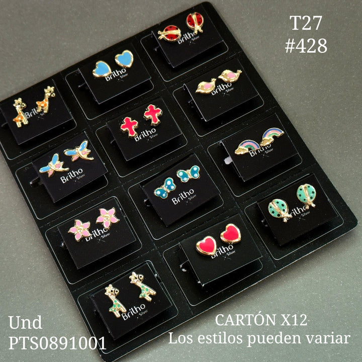 T27N428 TOPO FIGURAS VARIAS ORO PLATA Y COLOR X12