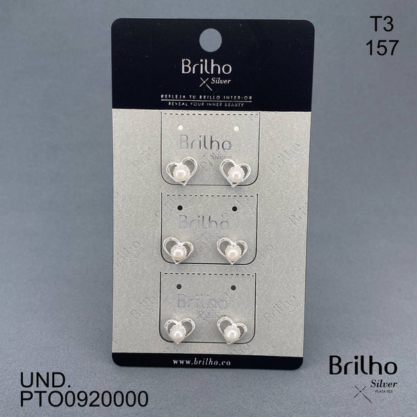 T3N157 TOPO CORAZîN CON PERLA X3