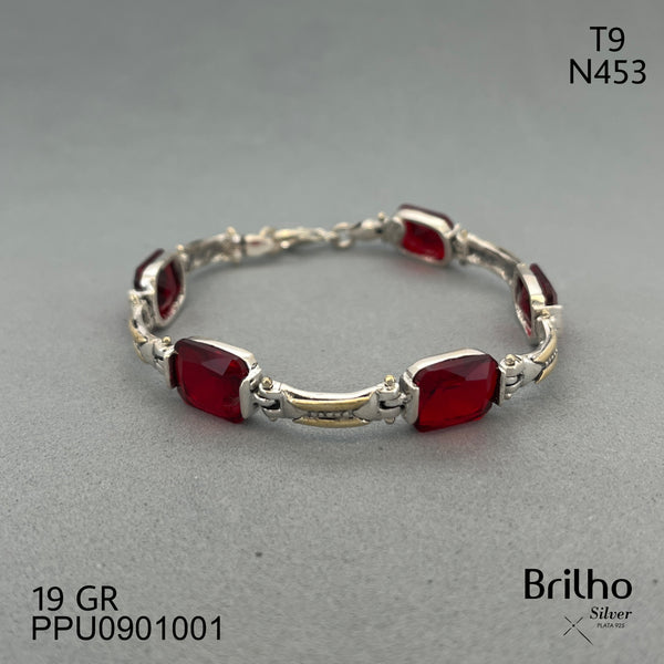 T9N453 PIEDRA ORO PLATA ROJA