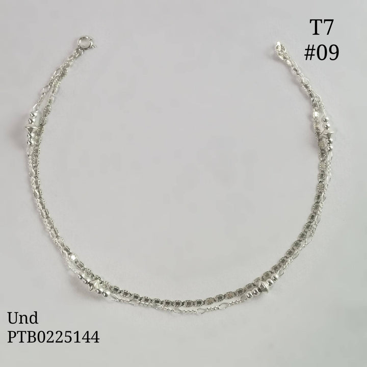 T7N009 TOBILLERA DOBLE CADENA Y BALêN