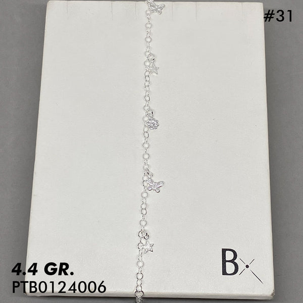 T7N031 TOBILLERA ESTRELLA, MARIPOS Y FLOR