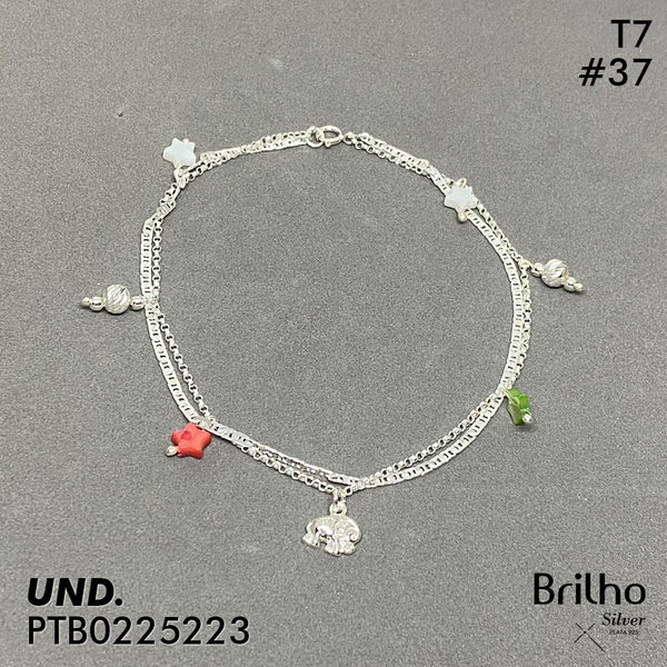 T7N037 TOBILLERA ESTRELLAS Y ELEFANTE