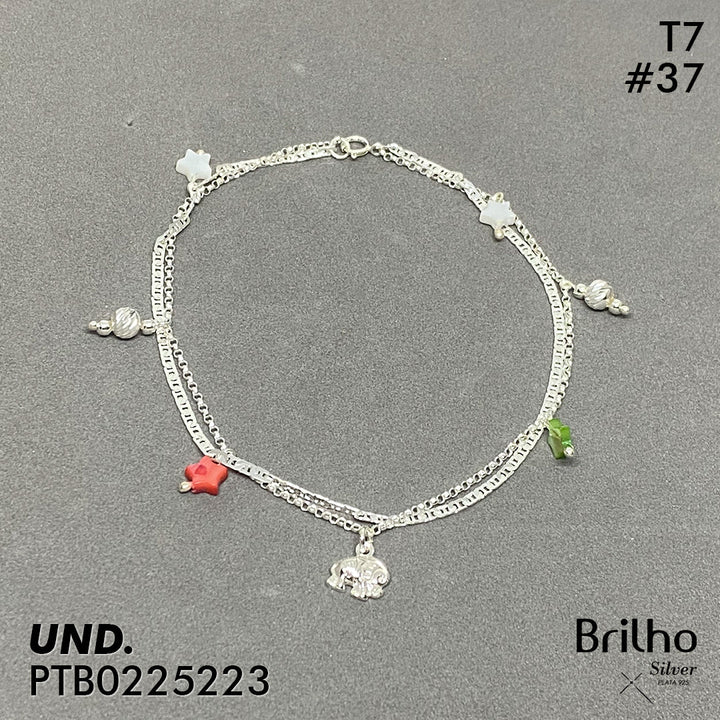 T7N037 TOBILLERA ESTRELLAS Y ELEFANTE