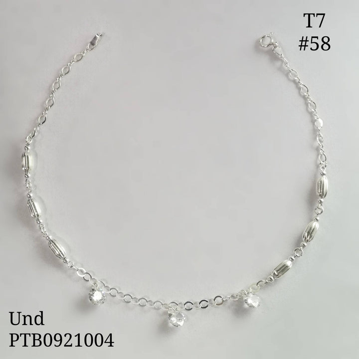 T7N058 TOBILLERA BALINES ARROZ Y PIEDRA