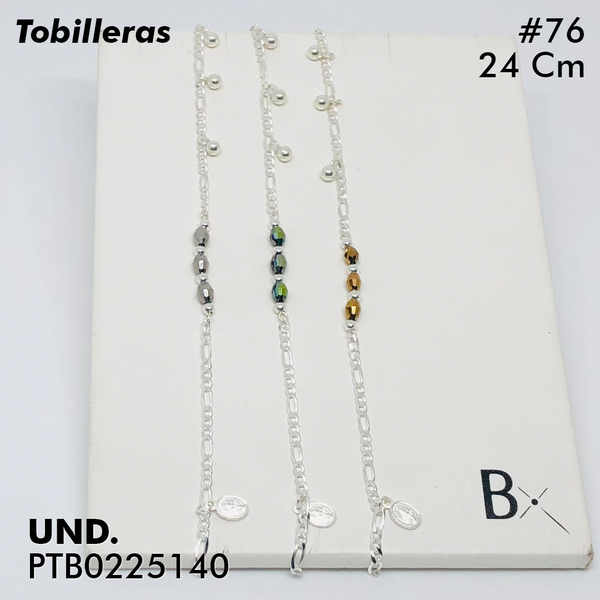 T7N076 TOBILLERA ESFERA Y DIJE MILAGROSA