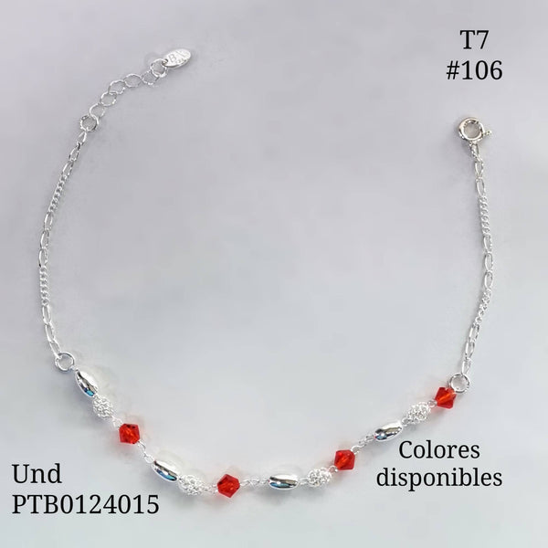 T7N106 TOBILLERA BALIN ARROZ Y FILIGRANA CON MURANO